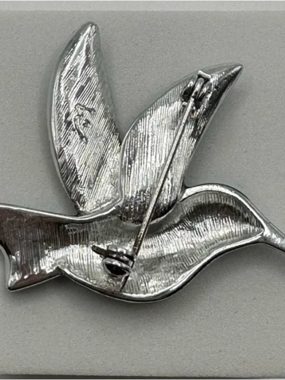 Vintage Liz Claiborne Hummingbird Brooch in Teal, Green, and Silver
